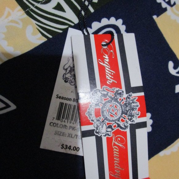 NWT English Laundry Boys Short Sleeve Button-Down paisley patch Print Shirt XL18 - Picture 3 of 9